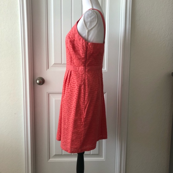 ‼️REDUCED‼️ NWOT Coral Eyelet Sheath Dress - Picture 2 of 8